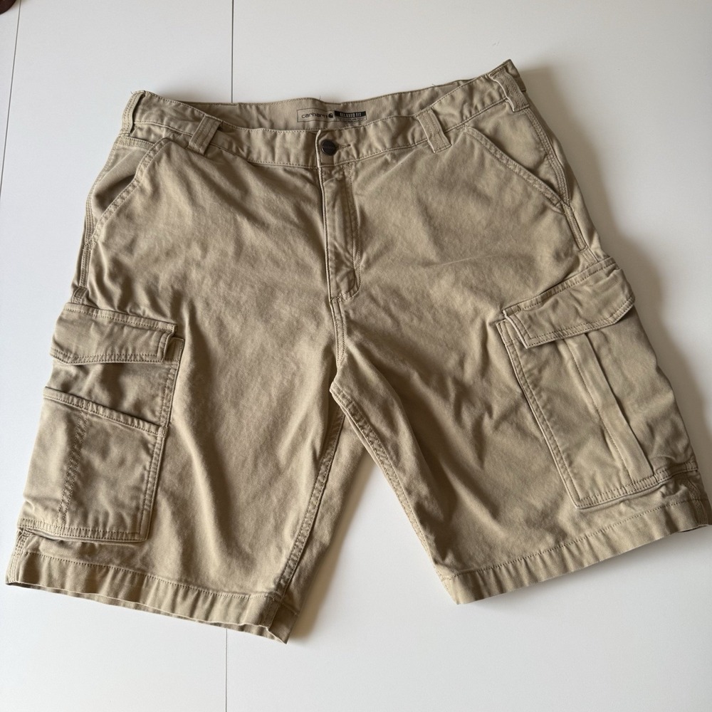Carhartt Men's Relaxed Fit Canvas Beige‎ Cargo Shorts Size 38 10" Inseam